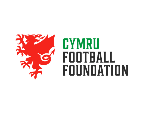 Red dragon logo next to the text "Cymru Football Foundation" in green and black.