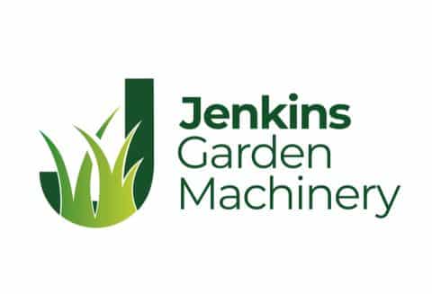 Jenkins-Garden-Machinery Jenkins Garden Machinery logo with green grass and text.