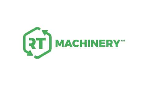 rada-gold-supporter-1 Green RT Machinery logo with arrows on a white background.